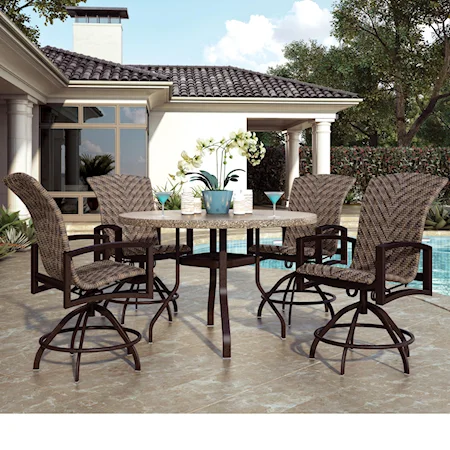 Balcony Table and Chair Set with Swivel Bases